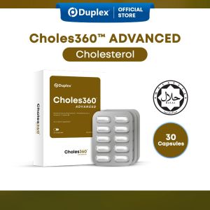 Ready Stock Duplex Choles360 Advanced Capsules 10s x3 Premium Blend With Rice n Extract Pine Bark Extract Vitamin B3 & Vitamin E Vegetarian Gluten Free Supplement