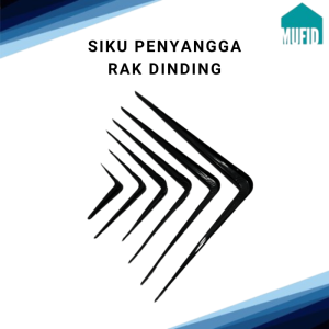 Siku Rak Dinding Besi Bentuk L Hitam Shelf Bracket