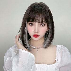 Wig female dyed high temperature silk Bobo head one-size-fits-all wig cover short versatile Qi bangs whole short hair