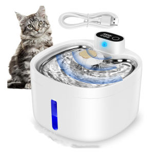 Wireless Pet Water Fountain for Cat Automatic Pet Water Dispenser with Motion Sensor 2.6L Ultra Quiet Water Bowl for Dog Cat 无线宠物饮水器 猫饮水器 狗狗饮水器