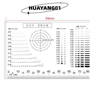 HUAYANG01 [2023 new HOT FASHION] Vết nứt tương phản vật nuôi chấm dòng kiểm tra chất lượng bề mặt Gauge Point Gauge phim trong suốt Stain thẻ so sánh thẻ