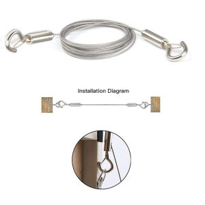 Adjustable Heavy Duty Picture Hanging Wire Kit with 2 Hooks304 Stainless Steel Suspension Kits for Mirror Hanging HardwareLED Panel LightBillboardsIndicatorBasket FlowerpotArt Exhibitions…