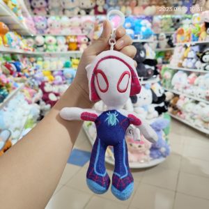 <Available> 20CM Movie Spider-Man Plush Keychain Into the Spider-Verse Gwen Peter Parker Groot Doll Pendant Soft Stuffed Toys Gift