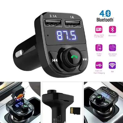 3.1A Multifunction Wireless Car FM MP3 Player Dual USB Fast Charging Transmitter Modulator Handsfree Bluetooth Car Kit