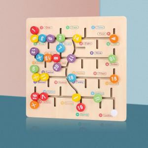 Early Learning Montessori Kid Wooden Toys Number Letter Shape Colour Match Educational  Learning Maze Wooden Board - 迷宫木制走珠积木拼图/早教玩具/益智玩具/数字/字母
