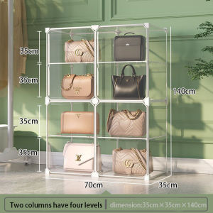 SALVO Transparent Handbag Display Box Stackable Storage Box  Multifunctiona Storage CabinetToy Organizer Display Cabinet