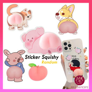 Stiker Pantat Squishy Pelindung Benturan Mobil HP 3D Sticker Bokong Aksesoris Casing Handphone