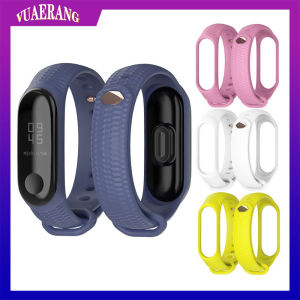 VUAERANG For Xiaomi Mi Band 4/ 3 15 Colors Smart Bracelet Metal Buckle Geometric Pattern Silicone Replacement Sports Strap