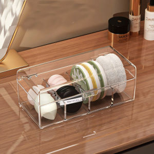 Stackable Acrylic Makeup Brushes Storage Box with Lid Clear Makeup Sponges Organizer Dustproof Cosmetic Tools Puff Storage Case