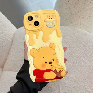 Case OPPO A18 - A38 4G - A58 A78 5G / 4G - A17 - A17K - A36 - A76 - A96 Motif Gelombang POOH & LOTSO Protector Camera Premium Softcase