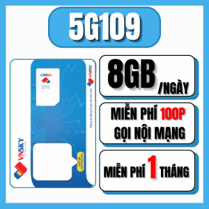 Sim 4G VNSKY Sóng Mobifone Gói 5G89 - 5GB/ngày 5G109 - 8GB/ngày Dùng Mạng Thả Ga + Tặng Thêm 100 Phút Gọi Nội mạng | Sẵn 1 Tháng Đầu Dùng Thử . FREESHIP - CHƯA KÍCH HOẠT
