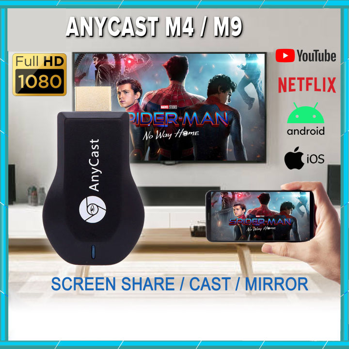 M9 Plus Chromecast Anycast for TV Original TV Stick WiFi Receiver 1080p ...