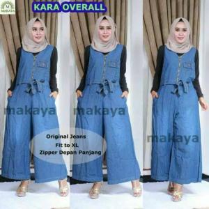 Kara Jumpsuit Jeans PalazZo Busui Friendly XL - Overall Jeans Wanita terbaru - Celana Kodok Kulot