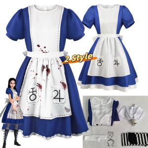 Alice Madness Returns Short Sleeves Plus Size Lolita Dress Alice Cosplay Costume Halloween Maid Dress Party Outfits for Women2026