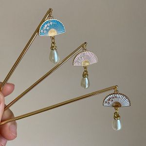 XINSU38 Exquisite Antique Cheongsam Ancient Headwear Tassel Girl Hair Accessories Chinese Style Headwear Ancient Style Hairpin Metal Hairpin Hanfu Fan Hair Sticks