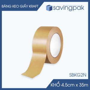 SBKG2N - 4.5cm x 35m - 12 cuộn băng keo giấy Kraft mặt trơn không viết được - Băng dính đóng hàng
