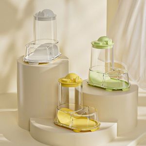 ER52858 Automatic Hamster Feeder Transparent Large Capacity Small Pet Food Bowl Feeding Container Multi-purpose Pet Food Box Outdoor