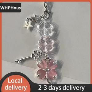 [COD] WHPHous Ship within 24 hours Exquisite Lucky Leaf Phone Pendant Fashion Phone Chain Cute Four Leaf Clover Keychain Backpack Decoration Accessories Gifts