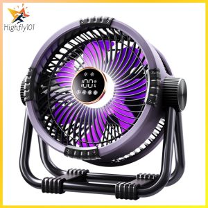 【HOSPORT】 Portable Camping Fan with LED Lantern 20000mAh Rechargeable Battery Powered Fan Camping Gear for Picnic Fishing