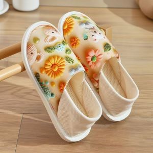 ZEEMIN Womens Postpartum Recovery Shoes Spring Autumn Print Soft Sole Breathable Shallow Slip On Round Toe Pregnant Woman Cloth Shoes