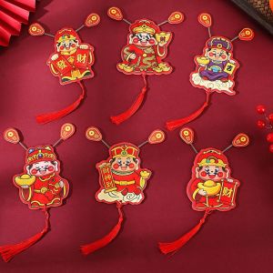 RGFV 4Pcs Cartoon God of Wealth Fridge s Creative Chinese Style Spring Festival  Festive Ornament Traditional Refrigerator Decorative  Home Decor