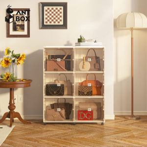 ANTBOX Kabinet Tas Susun Serbaguna Ukuran 6 Box Kabinet Penyimpanan Tas Bebas Instalasi Anti Debu