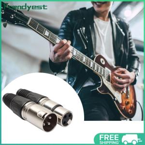 COD [Free Shipping] 8pcs Microphone Audio Cable Plug 4 Male 4 Female 3Pin MIC Jack Plug Zinc Alloy Socket Panel Mount Chassis for Power Amplifier