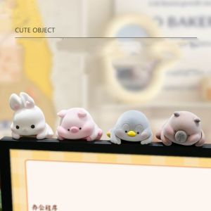 GOOD STUFF Panda Dog Computer Monitor Decoration Desk Ornament Flocking Center Console Doll Creative Computer Display Screen Animal Model Monitor Screen