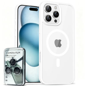 Luxury Frosted For iPhone 17 16 15 14 13 12 11 Pro Max 16E 17E Matte Transparent Wireless Charging Matte Case with Camera Lens Protector