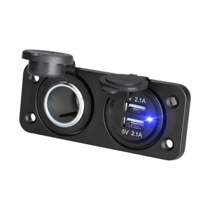 12V-24V Car USB Socket Multifunctional 2 In 1 Switches Panel Power Outlet 240W with LED Light for Car Boats Marine