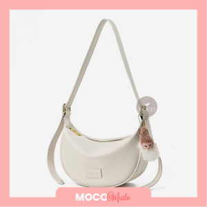 MOCO Muda Fashion Tas Selempang Wanita bonus Bag Charm Bulu Lucu Half Moon Hobo Sling Bag 2239