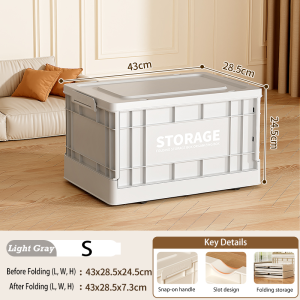 Foldable Storage Box Industrial Style Outdoor Camping Foldable Storage Box Car Trunk Plastic Storage Box Wheeled