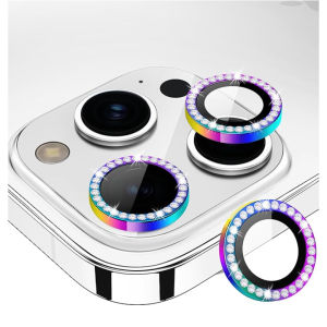 【🔥SG STOCK🔥】RICHMENTMALL Diamond Camera Lens Protector for iPhone 17 Pro Max iPhone 16 Pro Max 17 Air 14/13/12/11 Pro Max Plus Mini Glitter Metal Ring With Tempered Glass Camera Lens Protector