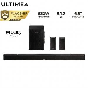 ULTIMEA Skywave Series Soundbar Dolby Atmos 5.1.2 Channel Surround Sound Wireless subwoofer and surround speakers Home theater system 530W
