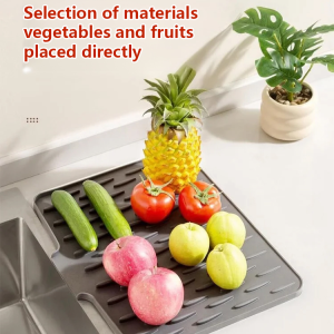 Silicone Drain Mat Kitchen Countertop Slope Multifunctional Anti-Scalding Insulation Pad Sink Washing Dishes Non-slip Water Control Mat厨房神器硅胶沥水防烫隔热垫