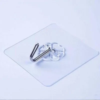 Combo 100 Móc treo đồ dán tường siêu bám dính bền bỉ kiểu dáng trong suốt tiện dụng 6x6cm