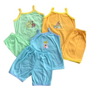 Kids terno spag shorts avail  in different colors pastel and comfy cotton SOLD PER PAR