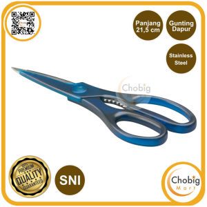 CHOBIG Gunting Biru Serbaguna / Gunting Dapur / Gunting Sayur / Scissors / Gunting Makanan