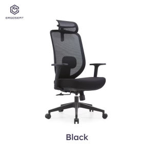 Ergoseat - Pebble Ergonomic Office Chair with Fixed T-Shape Armrest with 360° Swivel Suitable for WFH