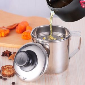 COD FREE ONGKIR Oil pot botol minyak Stainless tempat saringan minyak 13L Wadah Minyak Bekas Goreng tahan panas
