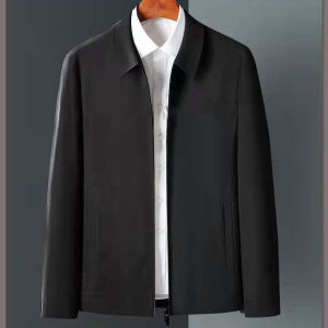 COD-Mens Zip Jacket Slim Fit Business JacketBlack/Dark Blue Male Thin Jacket MenClothing