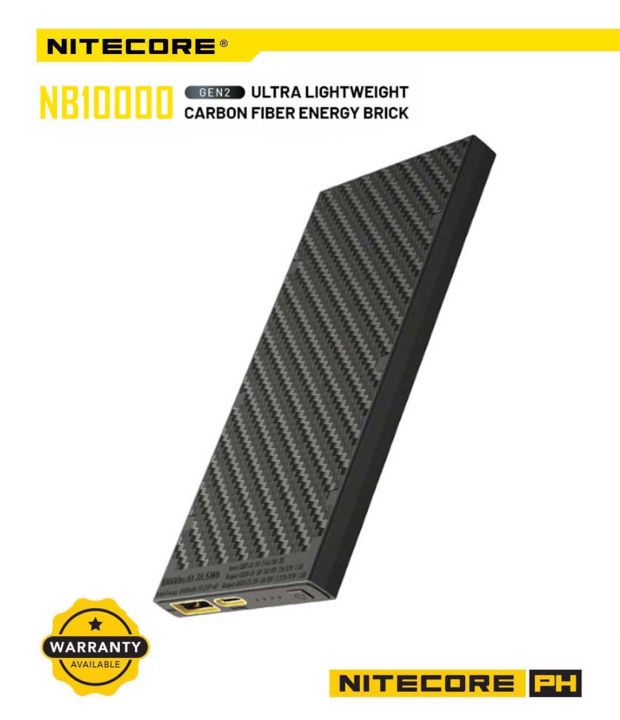 Nitecore NB10000 GEN2 Ultra Lightweight Carbon Fiber 10000mAh Power Bank Lazada PH