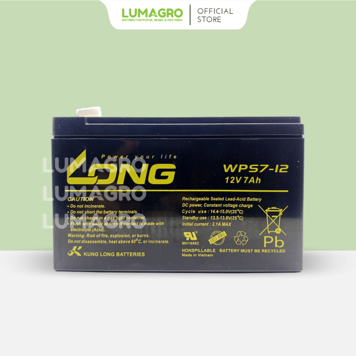 Aki Baterai Swan Original Accu Battery Long Tangki Sprayer Elektrik 12V 7Ah