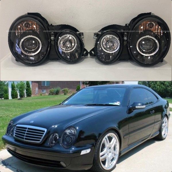Mercedes Benz CLK W208 Head Lamp 1998-2002 Projector Black Chromed | Lazada
