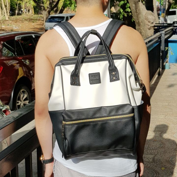 Original A.N.E.L.L.O Leather Backpack Black White Anello Backpack Anello Bag Vintage Backpack American Leather Co Backpack Leather Bagpack Lazada Lazada PH