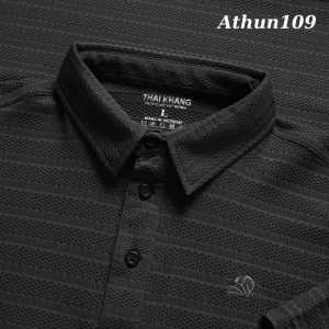 Áo thun nam trung niên Thái Khang chất liệu thun lạnh vân dệt Jacquard co giãn 4 chiều ATHUN10