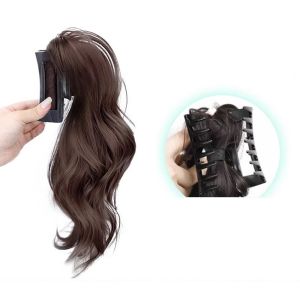 QIWANBA19 Synthetic Short Wavy Ponytail Korean Style Curly Pony Tail Hair piece Sweet False Claw Clip Ponytail Women/Girls