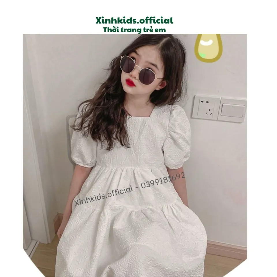 Váy Chữ A Màu Trắng In Hình Dễ Thương Kiểu Hàn Quốc Cho Bé Gái Từ 1-8 Tuổi  - Đầm bé gái | ePrice.vn