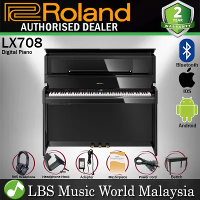 Roland LX708 88 Keys Bluetooth MIDI Digital Piano with Built In Speaker Charcoal Black (LX 708)
