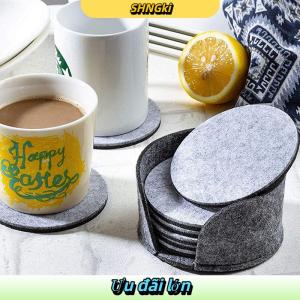 SHNGki 10 cái bộ tròn cảm thấy đế lót ly bàn ăn bảo vệ đế lót ly chịu nhiệt cà phê trà nóng uống cốc placemats